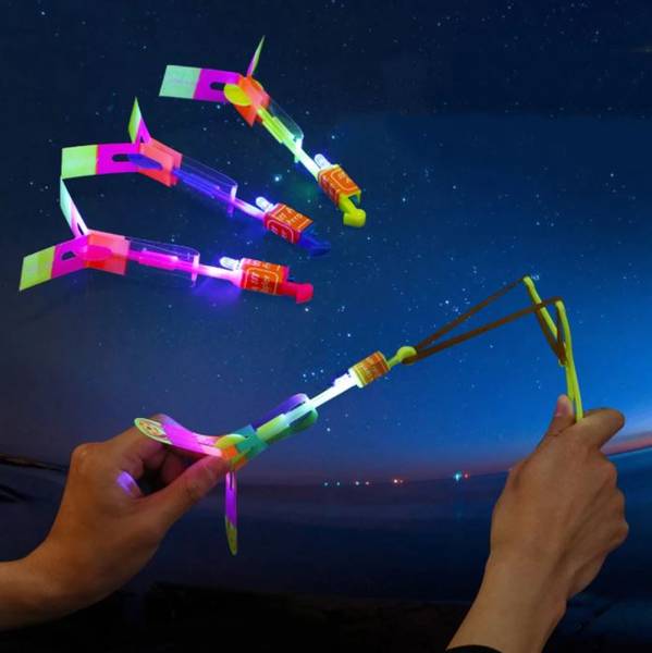 LED Strikkhelikopter | Skyteleke med lys