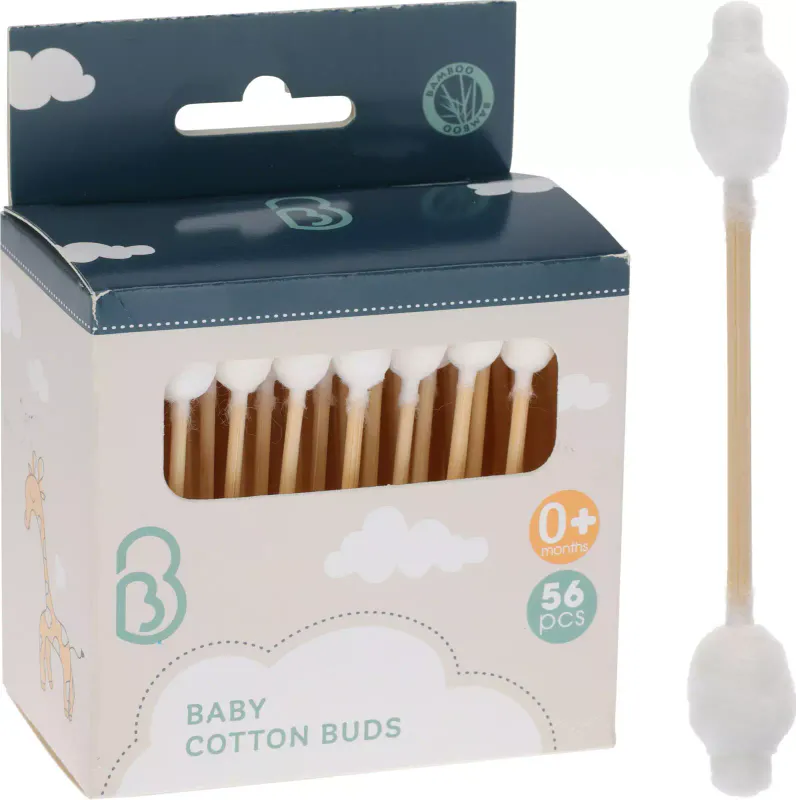 Bambus bomullspinner for baby 56stk | Miljøvennlig og trygg pleie