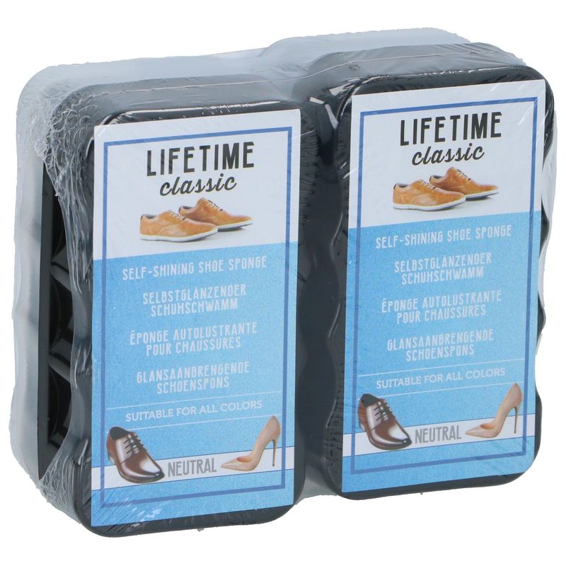 Skopussvamp 2pk nøytral | Rask glans til alle sko | Enkel skopleie