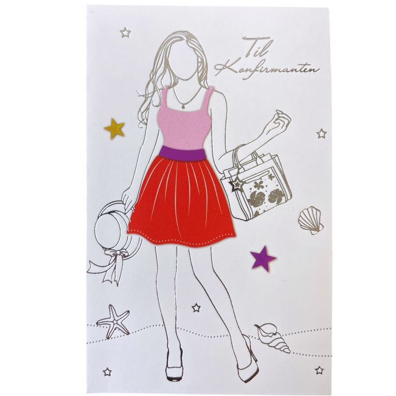 Konfirmasjonskort små jente 4pk 8,5x13,5cm
