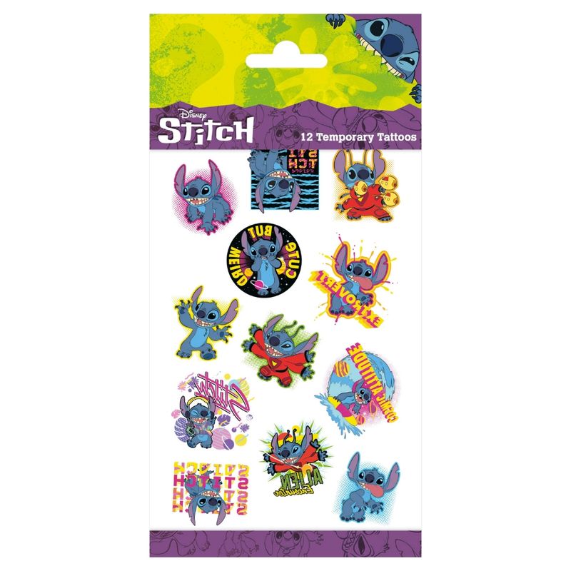 Midlertidige tatoveringer med Stitch motiv | 12 stk