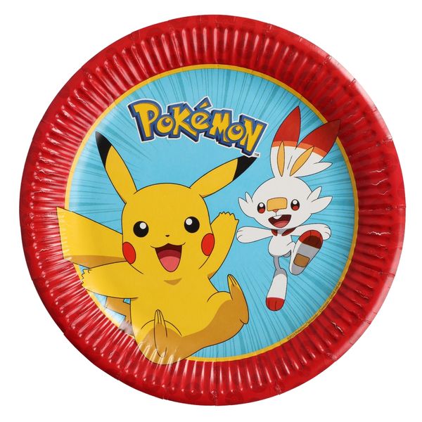 Pokémon Papptallerkener Pikachu & Scorbunny 23cm 8pk