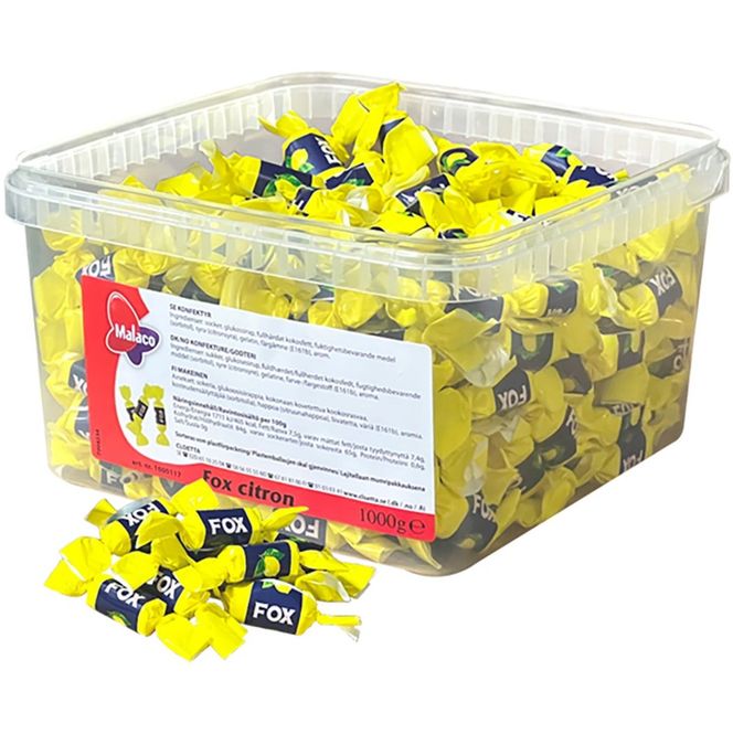 Hovedbilde Fox Karameller 1kg | Storpakk med sitronsmak