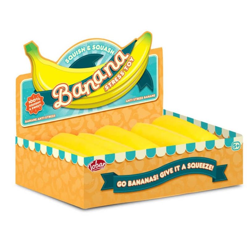 Banan Stressleke 18cm | Squeezeleke fra Tobar | Gel-fylt