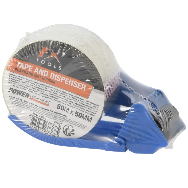 Pakketeip Med Dispenser 50m x 50mm