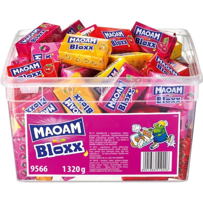 Maoam Bloxx Fruktkaramell Storpakning 1,32kg