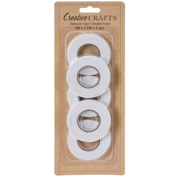 Dobbeltsidig tape 5pk 2m x 1cm