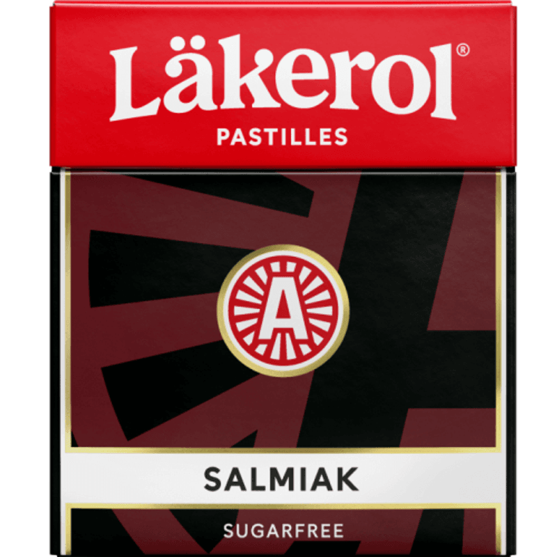 Läkerol Salmiak 24x25g | Storpakk Sukkerfri Salmiakkpastill