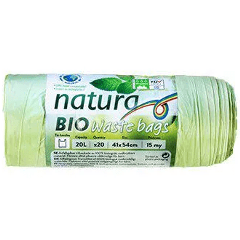 Natura Avfallspose Bio 20L Grønn | 20 stk biologisk nedbrytbare