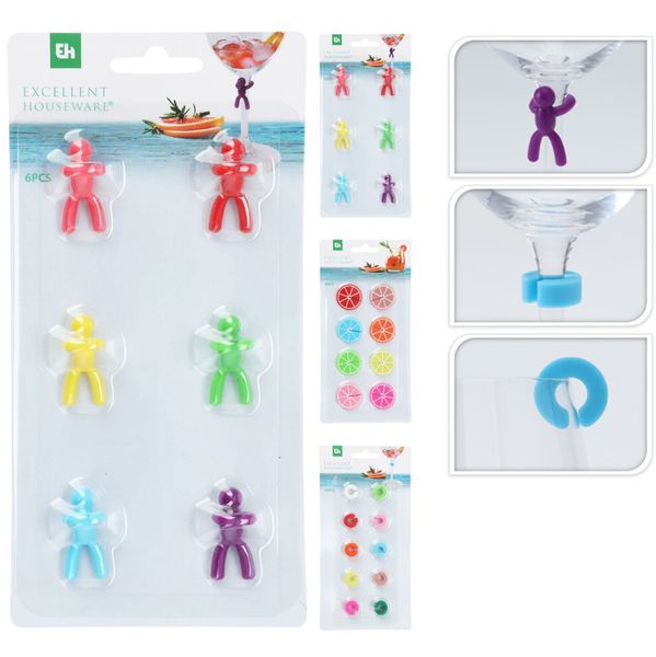 Glassmarkører 6-10pk | 3 ass | Excellent Houseware