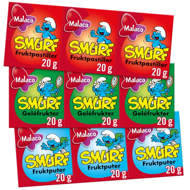 Hovedbilde Smurf Pastiller 3pk 60g - Flere smaker