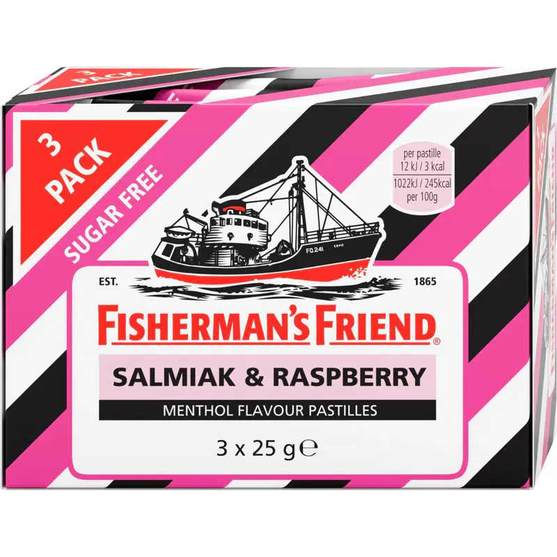 Fisherman's Friend Salmiak & Raspberry 24x3pk (72stk) | Storpakk