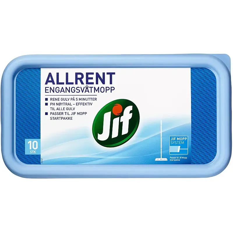 Jif Engangsvåtmopp Allrent 10stk | Frisk duft | Til alle gulv