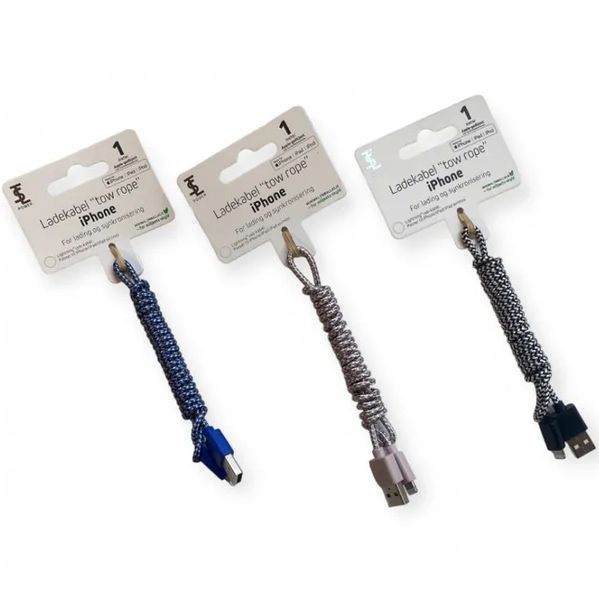 Ladekabel iPhone 1m Apple-godkjent | USB til Lightning | 3 farger
