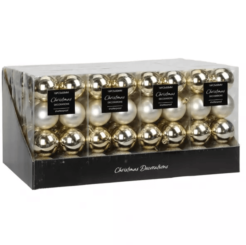 Julekuler Gull 16pk | 50mm