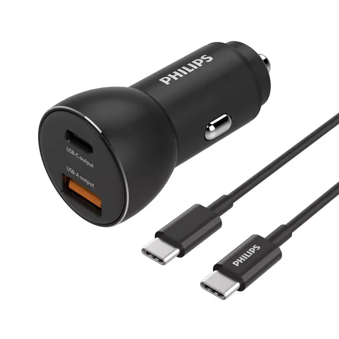 Bilde av Philips Billader 36W USB-C & USB-A + kabel | Ultra Rask Lading