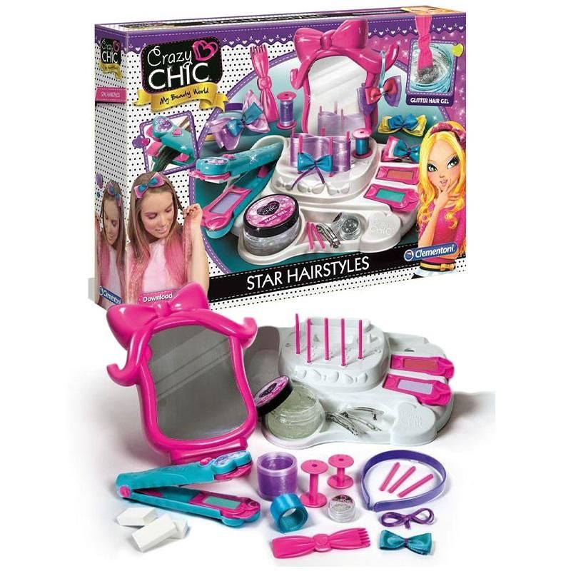 Clementoni Crazy Chic Star Hairstyles - Hårkritt og glitter