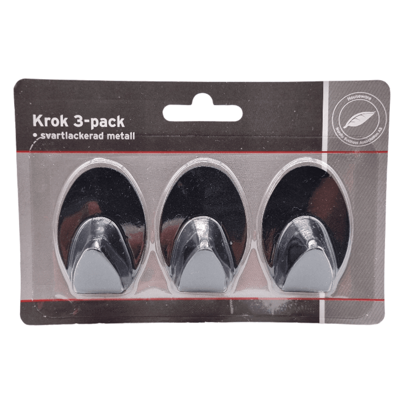 3pk Selvklebende Kroker Firkantet & Oval 