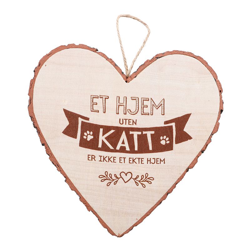 Personlig gave- Hjerteformet Treskilt for vegg og kommode