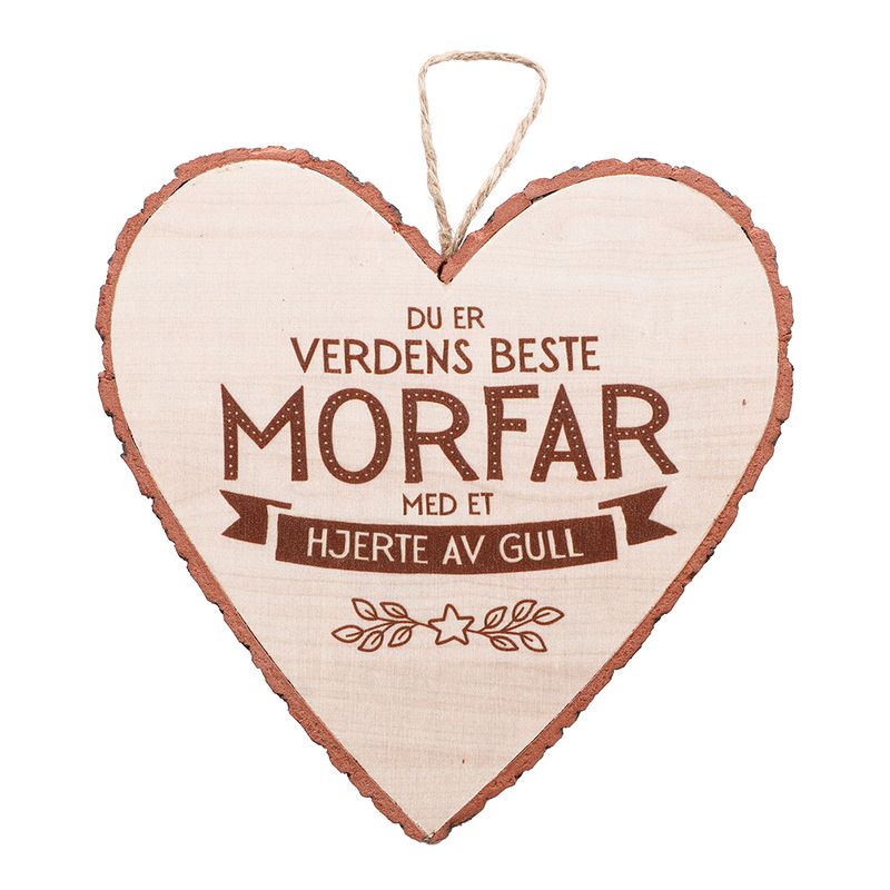 Personlig gave- Hjerteformet Treskilt for vegg og kommode