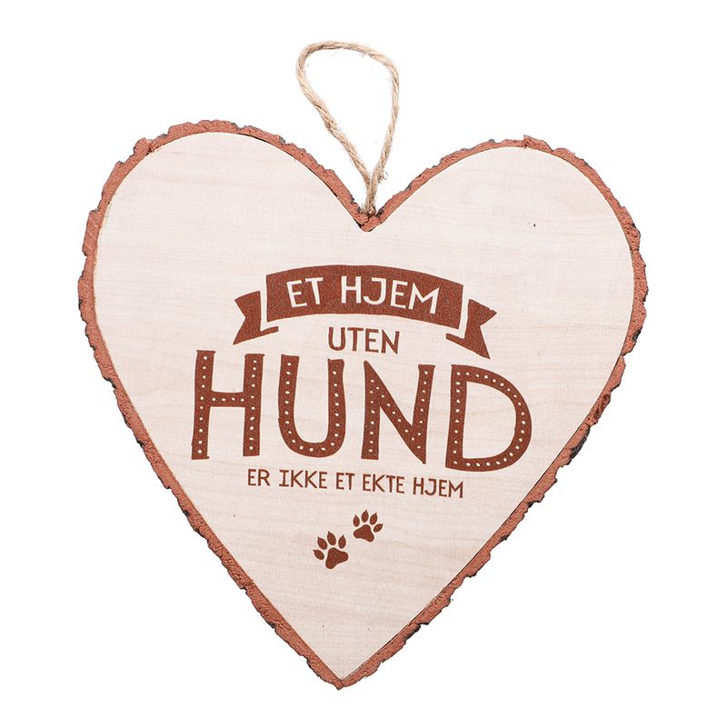 Personlig gave- Hjerteformet Treskilt for vegg og kommode